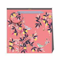 Coral Orchard Print Medium Gift Bag By Sara Miller London